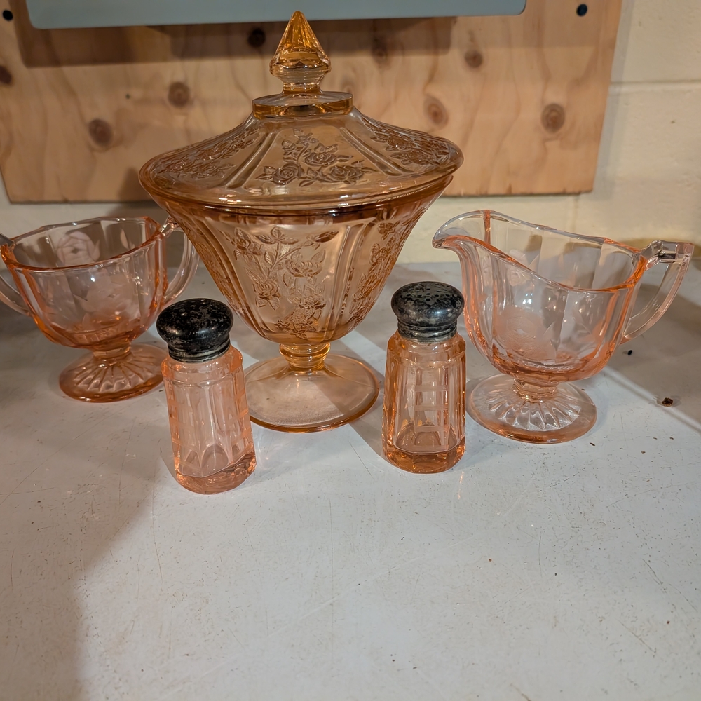 Vintage Pink Glassware Set